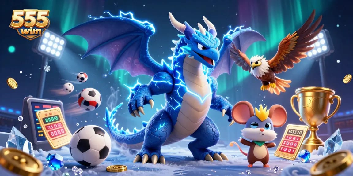 Experience thrilling gameplay with 555win com in a vibrant casino atmosphere featuring dynamic characters and sports elements.
