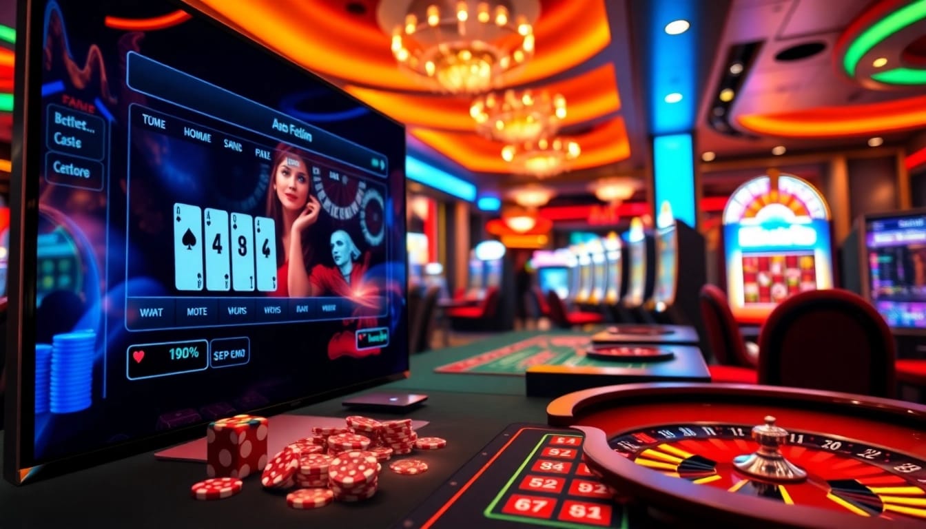 Engaging online casino action at https://f168.vision/ with vibrant gaming tables and betting elements.