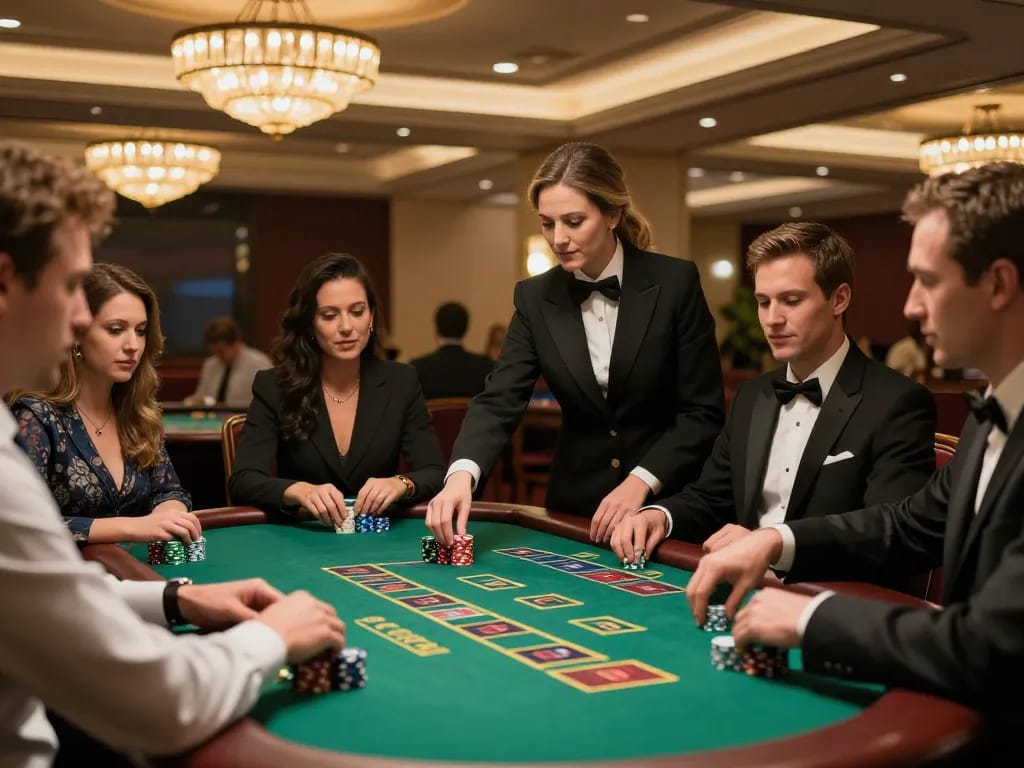 Engaging gameplay at tg88 trang chủ blackjack table, players actively betting and reacting to game