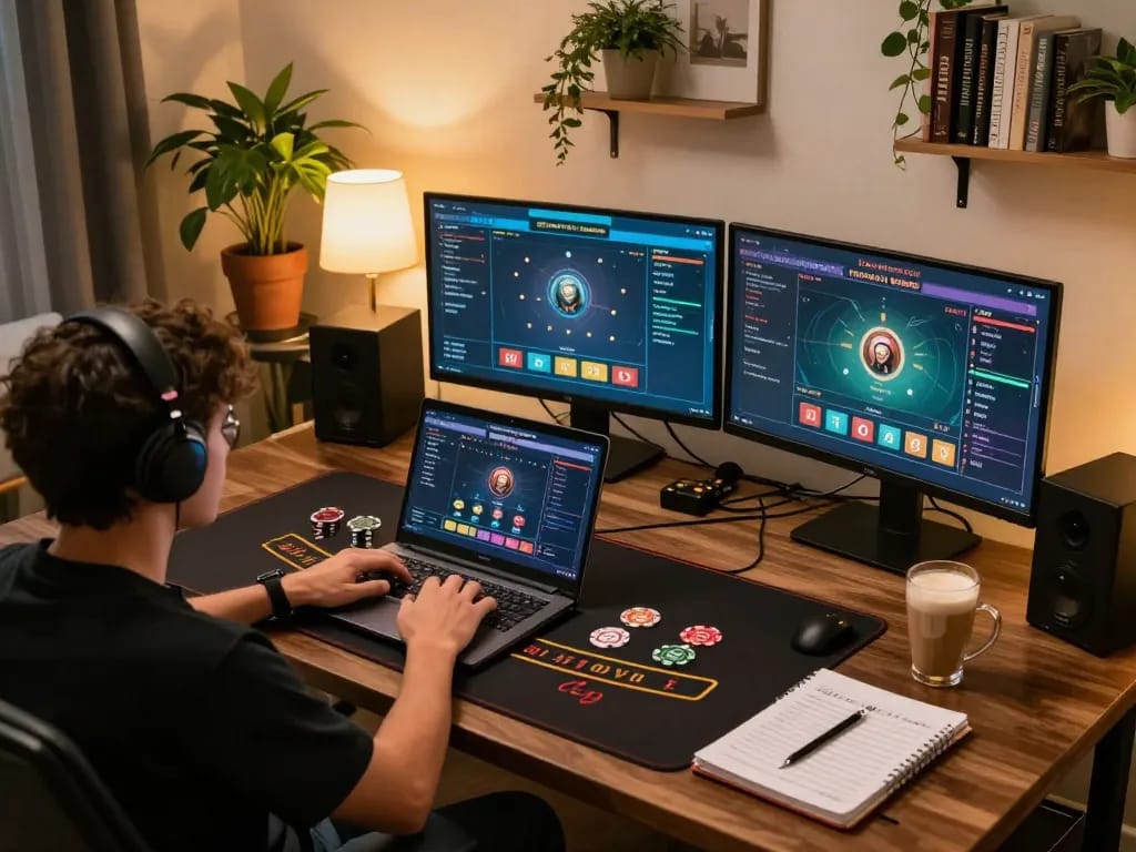RR88 player strategizing during an online blackjack session with live dealer interface visible