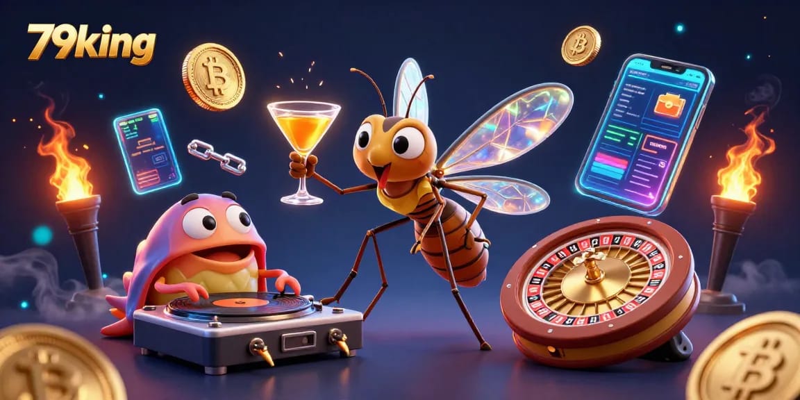 Experience thrilling gaming with 79king featuring a captivating casino mascot and immersive elements.