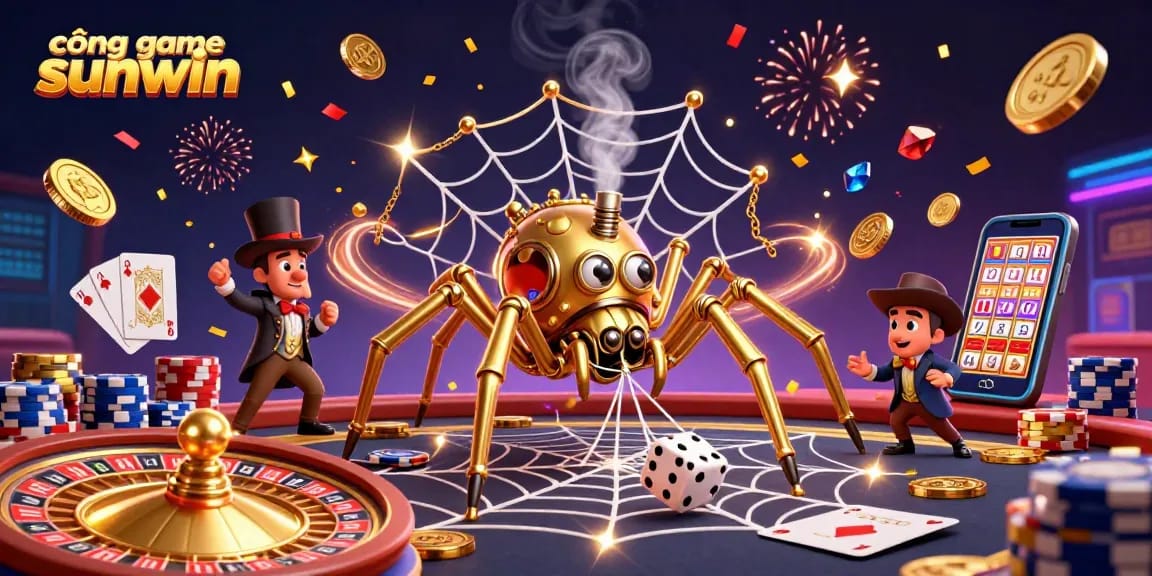 Experience the thrill of cổng game sunwin with a vibrant 3D steampunk casino scene full of action and excitement.