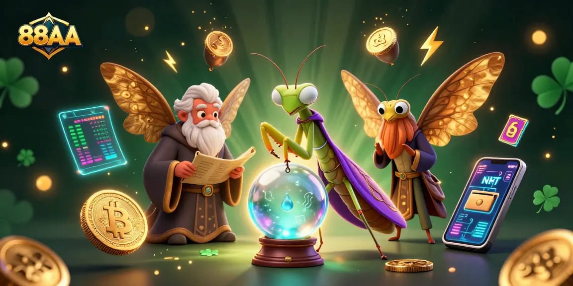 Experience the magic of 88AA with dynamic fortune tellers and radiant cryptocurrency elements