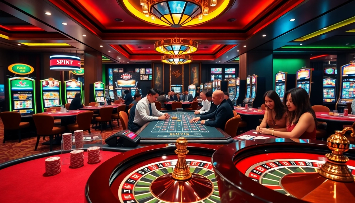 Winning at https://888new.jpn.com/ with luxury gaming tables and vibrant slot machines.