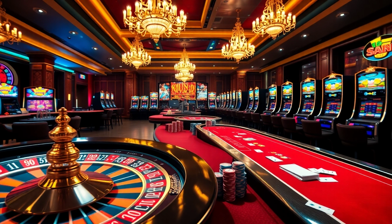 Engage in thrilling gameplay at https://ku88it.com/ with luxurious casino tables and vibrant roulette wheels.