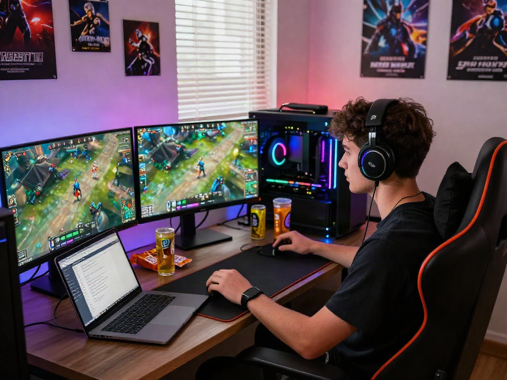 Engaging gaming setup showcasing rokok88 alternatif for an energetic experience.