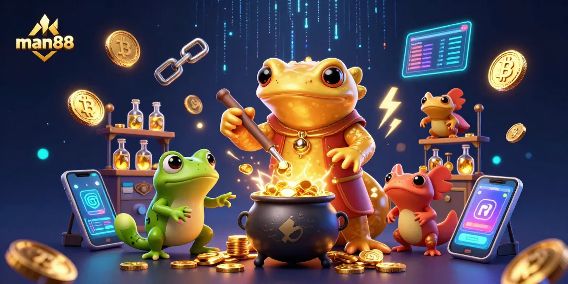 Join the adventure with man88 as the golden salamander masters gold coin alchemy in a thrilling casino scene.
