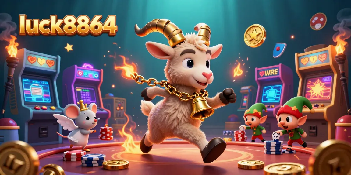 Experience the thrill of luck8864 in an animated casino with vibrant 3D characters and exciting gaming elements.