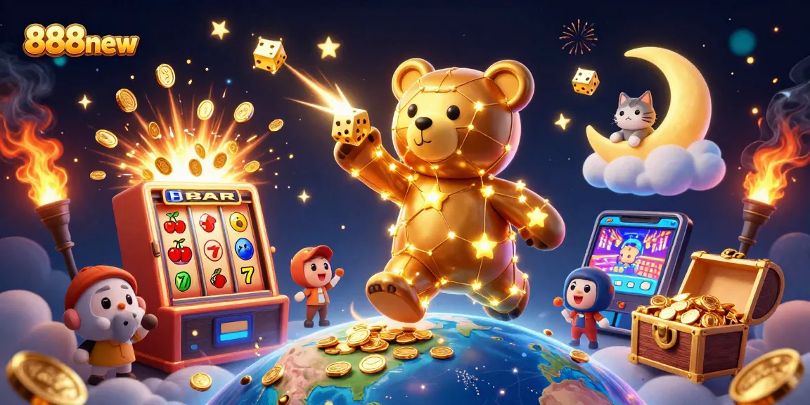 Experience the joy of winning with 888new's dazzling casino visuals showcasing fun slot machine action.