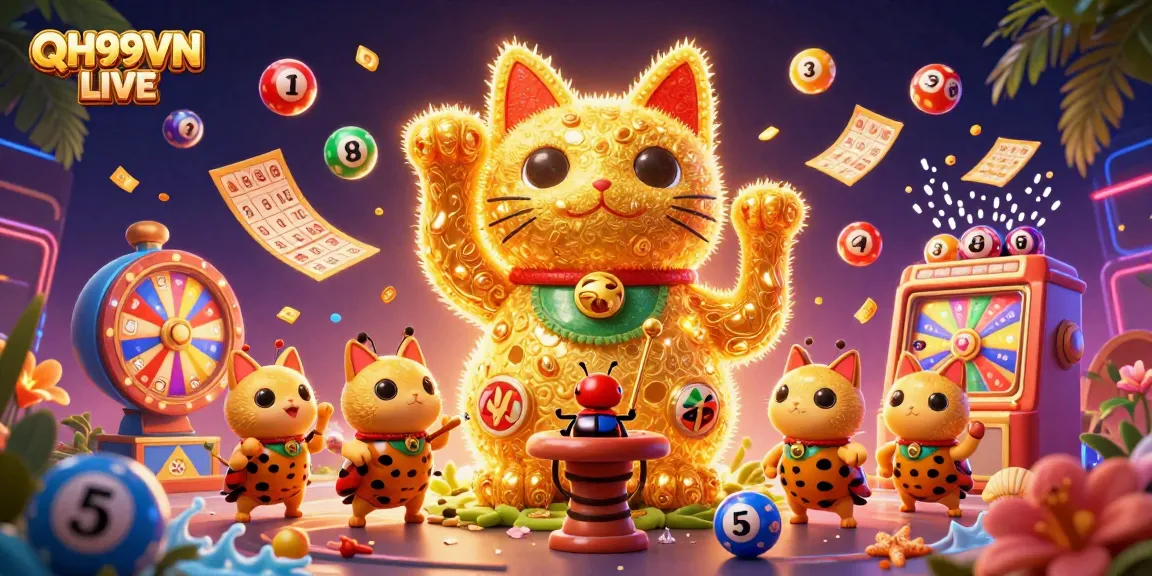 Join the thrill of QH99VN LIVE with vibrant casino symbols and interactive gaming elements.