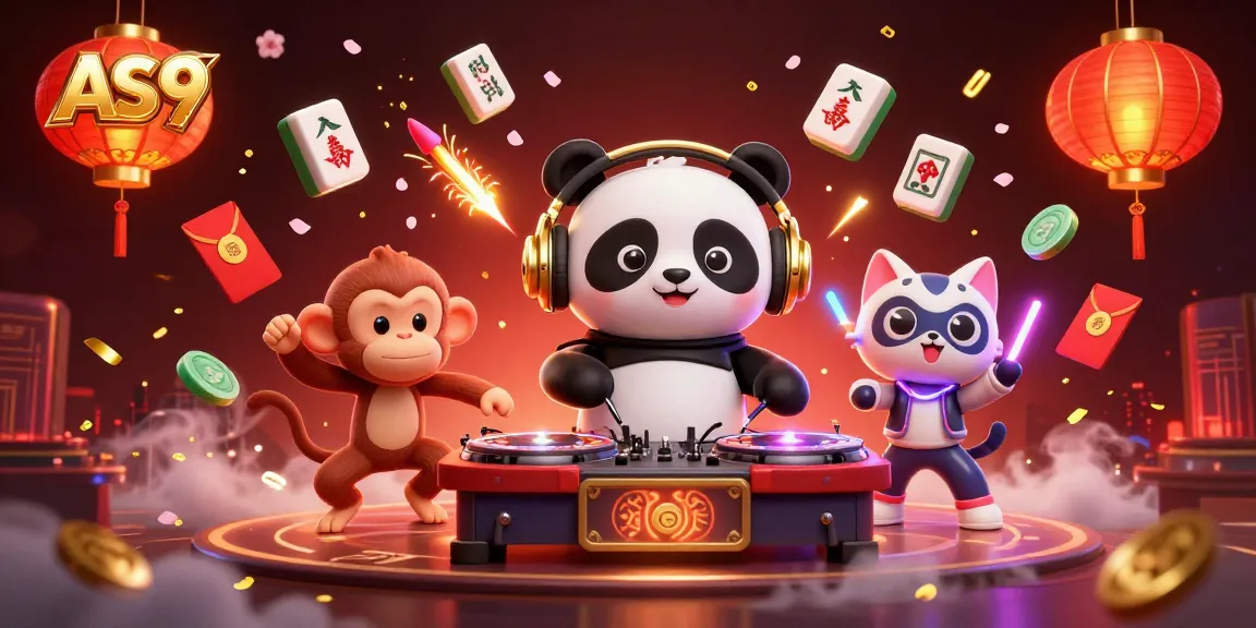 Engage with AS 9 in an electrifying 3D casino scene featuring vibrant characters and dazzling game elements.