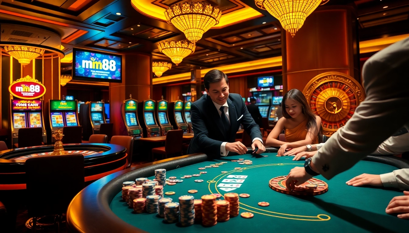 Experience the excitement of gaming at trang chủ mm88 from our luxurious casino setting.