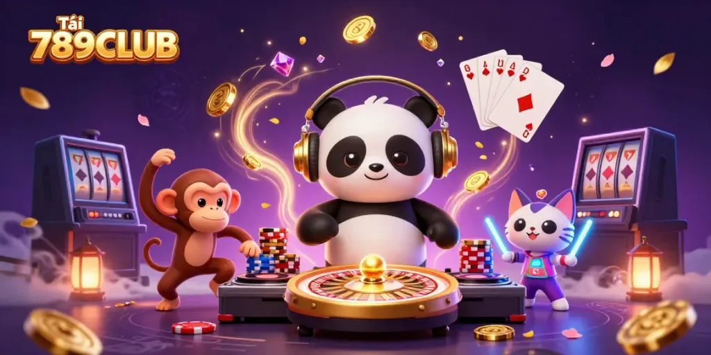 Tải 789CLUB and experience thrilling gameplay with the 3D DJ panda and enchanting elements.