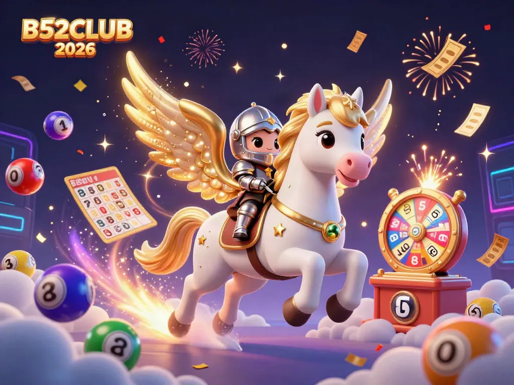 Join the fun at B52CLUB 2026, experiencing thrilling gaming moments amidst colorful lottery elements.