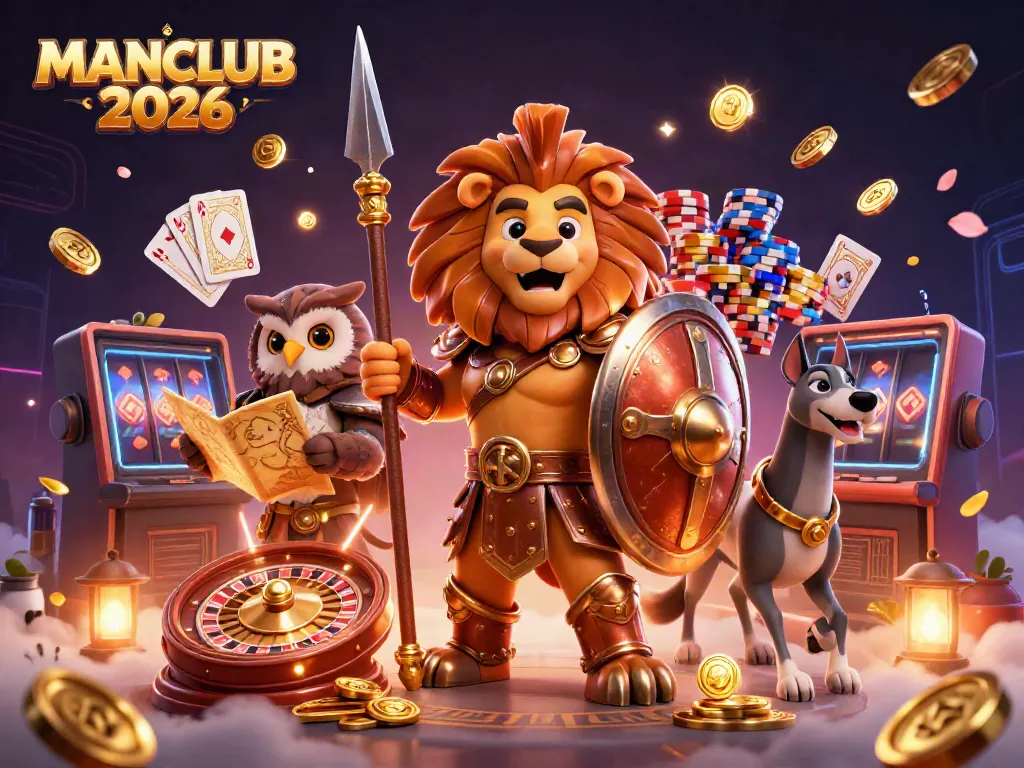Bet on excitement with MANCLUB 2026, showcasing a fortune-filled casino scene.