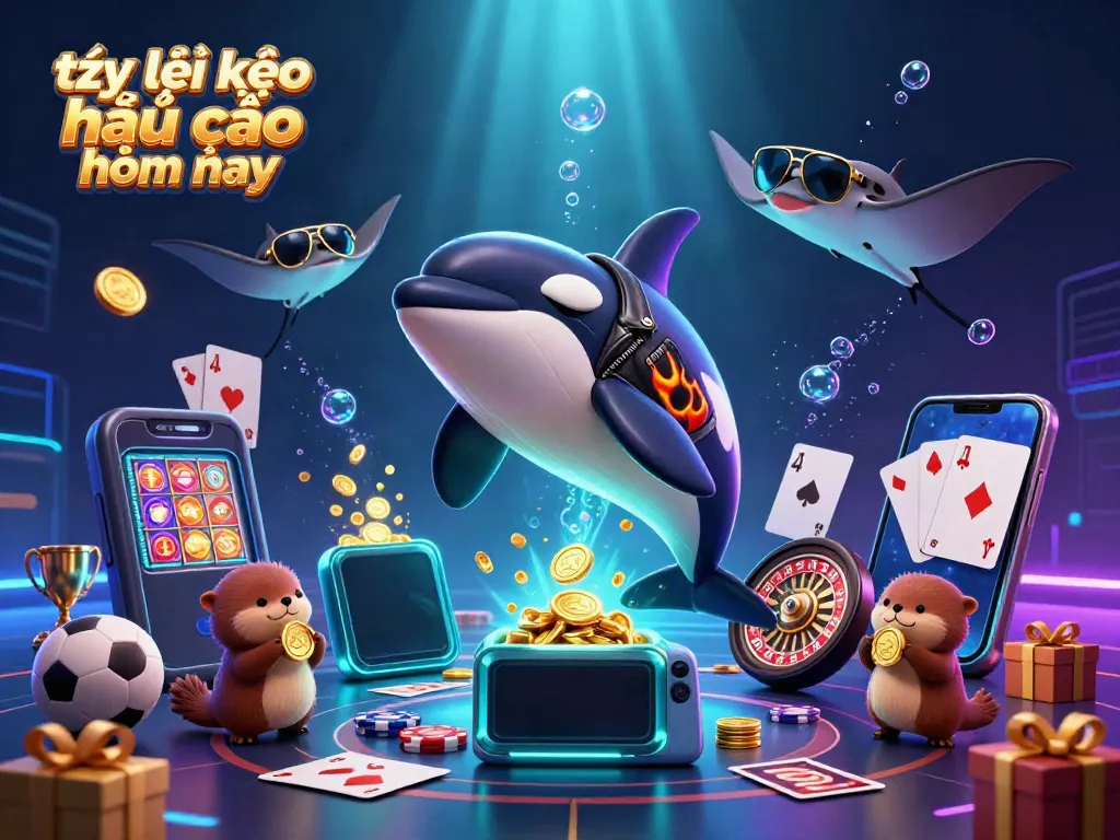 Engage in action with the latest tỷ lệ kèo nhà cái hôm nay featuring dynamic gambling elements showcasing sports betting.