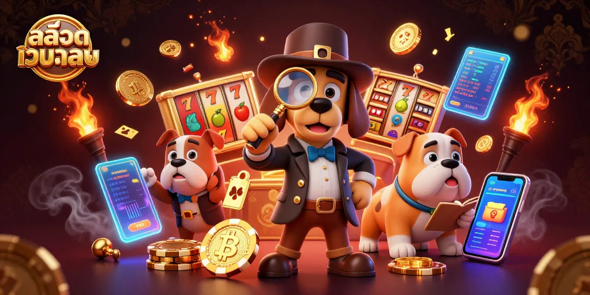 Engage with สล็อตเว็บตรง in this vibrant scene featuring a detective unraveling clues in the casino.