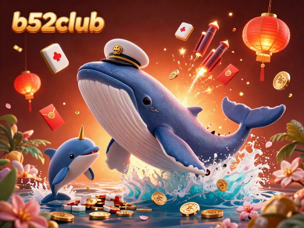 Experience the thrill with b52club's engaging gaming scene featuring captivating ocean creatures and festive elements.