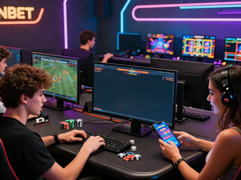 Engaged players enjoying online gambling experiences with the NBET platform, showcasing gaming excitement.