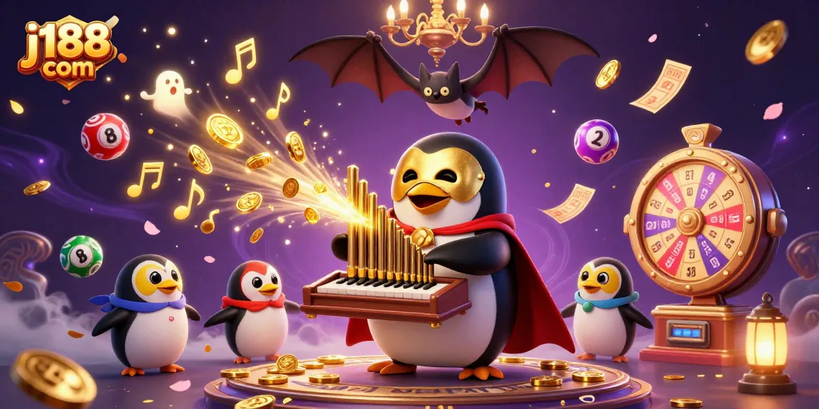 Engage in exciting gaming with j188 com's vibrant lottery scene featuring animated characters and elements.