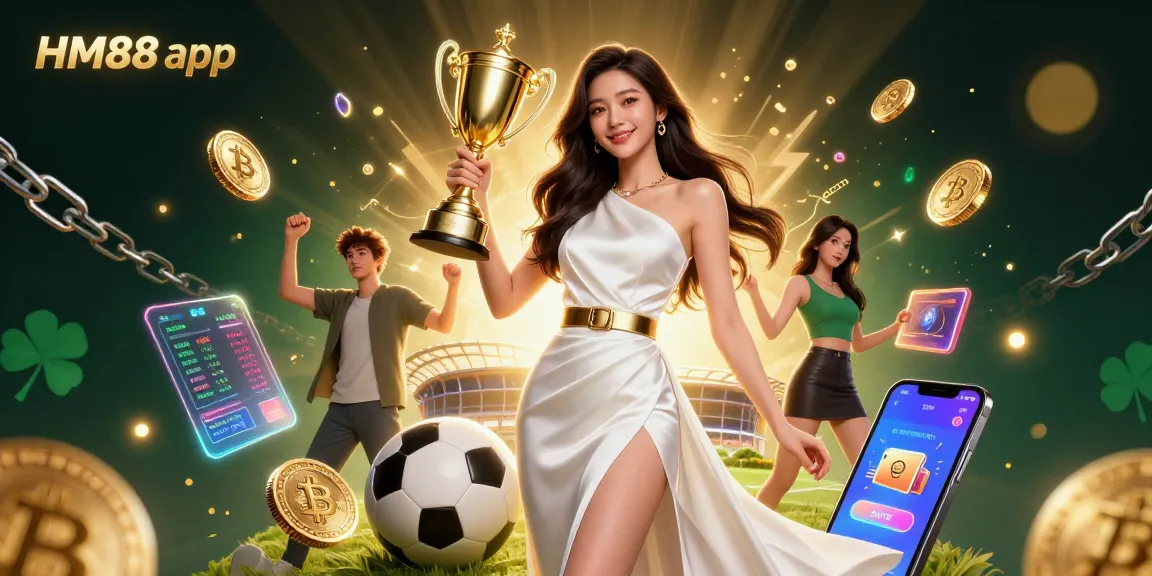 Engage with winning strategies using the HM88 app in this vibrant casino illustration.